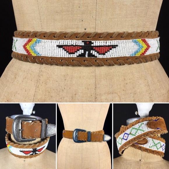 Vintage Accessories - VTG Native American Beaded Western Festival Belt